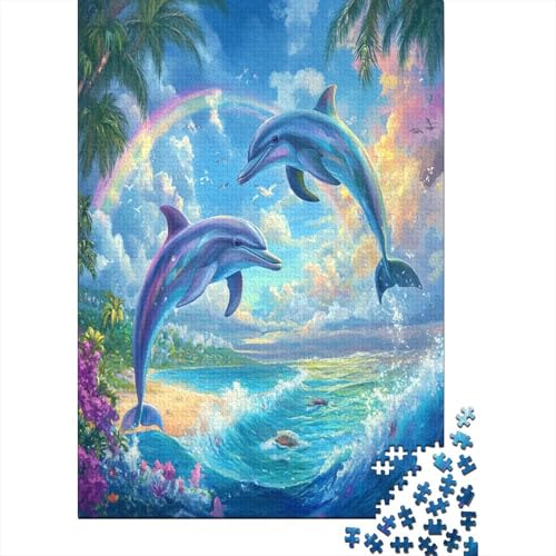 Delphin Puzzle 1000 Teile Erwachsene Puzzles Für Erwachsene Klassische Puzzles 1000 Teile Erwachsene Puzzlespiel Schwer Pädagogisches Spielzeug Erwachsene Kinder Puzzel 1000pcs (75x50cm) von ZWABFOFYV