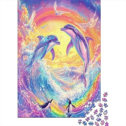 Delphin Puzzle 1000 Teile Erwachsene Puzzles Für Erwachsene Klassische Puzzles 1000 Teile Erwachsene Puzzlespiel Schwer Pädagogisches Spielzeug Erwachsene Kinder Puzzel 1000pcs (75x50cm) von ZWABFOFYV