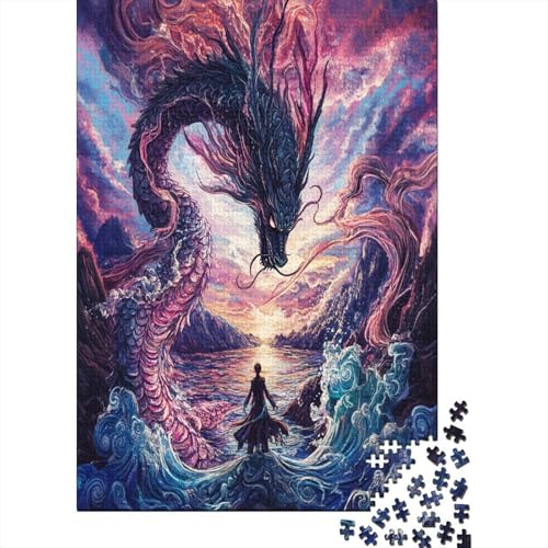 Drache Puzzle 1000 Teile Erwachsene Puzzles Für Erwachsene Klassische Puzzles 1000 Teile Erwachsene Puzzlespiel Schwer Pädagogisches Spielzeug Erwachsene Kinder Puzzel 1000pcs (75x50cm) von ZWABFOFYV