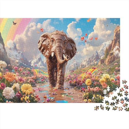 Elefant Puzzlespiel 1000 Teile Erwachsene -Puzzle 1000 Stück Spiel Puzzles Für Erwachsene Kinder Puzzle Erwachsenen Puzzlespiel Puzzel 1000pcs (75x50cm) von ZWABFOFYV