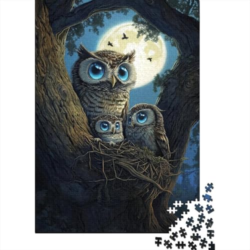 Eule Puzzle 1000 Teile Erwachsene Puzzles Für Erwachsene Klassische Puzzles 1000 Teile Erwachsene Puzzlespiel Schwer Pädagogisches Spielzeug Erwachsene Kinder Puzzel 1000pcs (75x50cm) von ZWABFOFYV