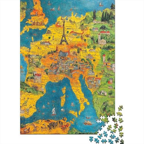 Europäische Karte Puzzle 1000 Teile Erwachsener Kniffel Spaß Für Die Ganze Familie - Abwechslungsreiche 1000 Puzzleteilige Motive Puzzle Erwachsene, Puzzel 1000pcs (75x50cm) von ZWABFOFYV