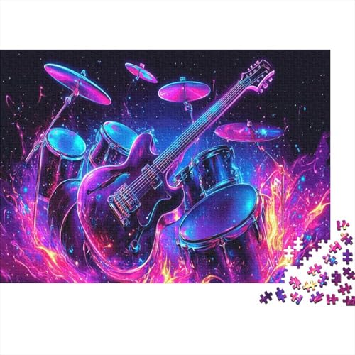 ZWABFOFYV Gitarre Puzzle 1000 Teile Klassisch 1000pcs (75x50cm) für Erwachsene ab 12 Jahren von ZWABFOFYV