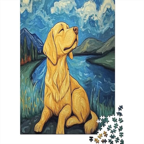 Golden Retriever Klassische Puzzles Puzzles 1000 Teile Für Erwachsene Puzzle Spielzeug Puzzle Einzigartige Geschenk Puzzleteile Tierpuzzle Für Die Familienspielsammlung Home Decor 1000pcs (75x50cm) von ZWABFOFYV