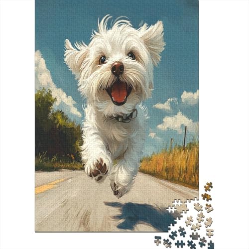 ZWABFOFYV Malteser Hund Puzzlespiel 1000 Teile, Puzzle Erwachsene 1000 Teile, Impossible Puzzle Geschicklichkeitsspiel Für Die Ganze Familie, 1000pcs (75x50cm) von ZWABFOFYV