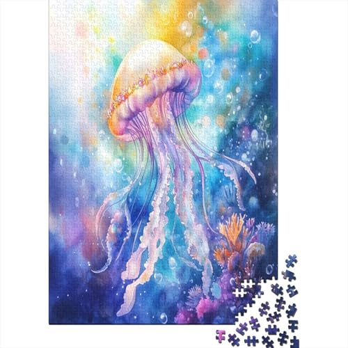 Quallen Puzzlespiel 1000 Teile Erwachsene -Puzzle 1000 Stück Spiel Puzzles Für Erwachsene Kinder Puzzle Erwachsenen Puzzlespiel Puzzel 1000pcs (75x50cm) von ZWABFOFYV
