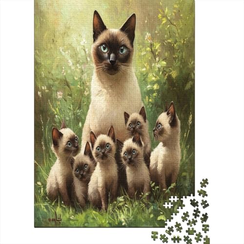 Siamkätzchen 1000 Teile, Impossible Puzzle,Geschicklichkeitsspiel Für Die Ganze Familie, Erwachsenenpuzzle Ab 14 Jahren Puzzel 1000pcs (75x50cm) von ZWABFOFYV