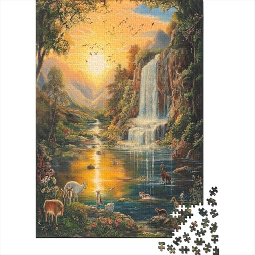 Wasserfall Puzzle 1000 Teile Erwachsene Puzzles Für Erwachsene Klassische Puzzles 1000 Teile Erwachsene Puzzlespiel Schwer Pädagogisches Spielzeug Erwachsene Kinder Puzzel 1000pcs (75x50cm) von ZWABFOFYV