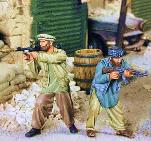 ZWJFDGQM 1/35 Afghan Local Armed Forces Soldiers Resin Soldier Model Kit Unbemalte und unmontierte Figuren Resin Model Kit (2 Figuren) //H8e7X4 von ZWJFDGQM