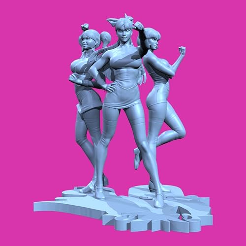 ZWJFDGQM 1/35 Sci-Fi Agentin Weiblicher Soldat aus Resin Modellbausatz Unbemalt Unmontierte Figur Resin Modellbausatz (3 Figuren) // H6e8X1 von ZWJFDGQM