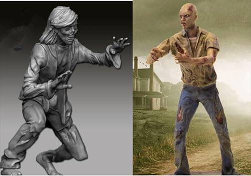 ZWJFDGQM 1/35 Sci-Fi Zombie Warrior Soldier Resin Model Kit Unbemalt und unmontiert Soldier Resin Model Kit (2-Personen) // X9G5O18 von ZWJFDGQM