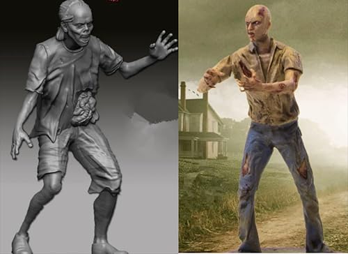 ZWJFDGQM 1/35 Sci-Fi Zombie Warrior Soldier Resin Model Kit Unbemalt und unmontiert Soldier Resin Model Kit (2-Personen) // X9G5O9 von ZWJFDGQM