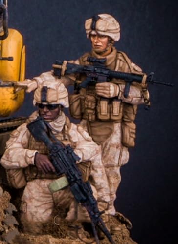 ZWJFDGQM 1/35 US Commando Soldier Resin Model Kit Unbemalt und unmontiert Soldier Resin Model Kit (2 Personen) // X9G4O3 von ZWJFDGQM