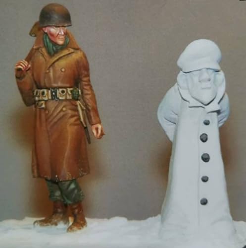 ZWJFDGQM 1/35 WWII Deutscher Soldat Resin Modellbausatz Unbemalter und unmontierter Soldat Resin Modellbausatz (2-Personen) // X9G2O2 von ZWJFDGQM
