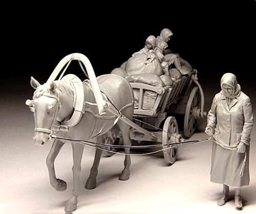 ZWJFDGQM 1/35 WWII European Refugee Soldier Resin Model Kit Unbemalter und unmontierter Soldat Resin Model Kit //X9G1O1 von ZWJFDGQM