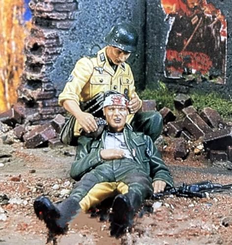 ZWJFDGQM 1/35 WWII German Soldier Resin Soldier Model Kit Unbemalt und unmontiert Figur Resin Model Kit (2 Figuren)// H7e3X1 von ZWJFDGQM
