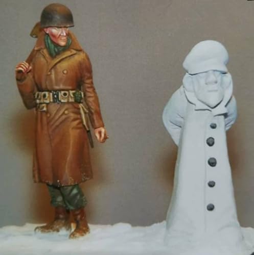 ZWJFDGQM 1/35 WWII German Soldier Resin Soldier Model Kit Unbemalt und unmontiert Figur Resin Model Kit (2 Figuren)// H7e3X2 von ZWJFDGQM