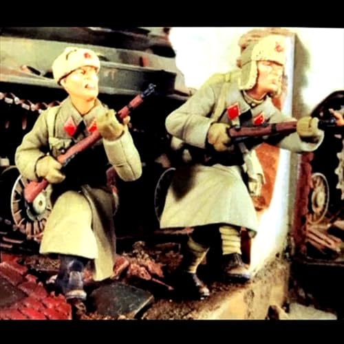 ZWJFDGQM 1/35 WWII Soviet Tank Soldier Resin Model Kit Unbemalt und unmontiert Soldier Resin Model Kit (2 Figuren, Keine Panzer) // X9G3O1 von ZWJFDGQM