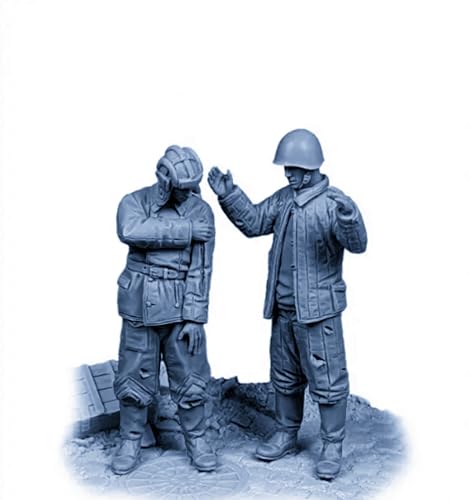 ZWJFDGQM 1/35 WWII Soviet Tank Soldier Resin Model Kit Unbemalt und unmontiert Soldier Resin Model Kit (2 Figuren, Keine Panzer) // X9G3O3 von ZWJFDGQM