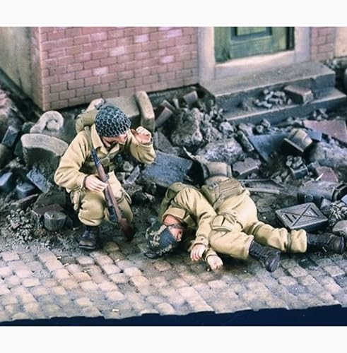 ZWJFDGQM 1/35 WWII US Soldier Resin Model Kit Unbemalt und unmontiert Soldier Resin Model Kit (2 Personen)//F9G7O12 von ZWJFDGQM