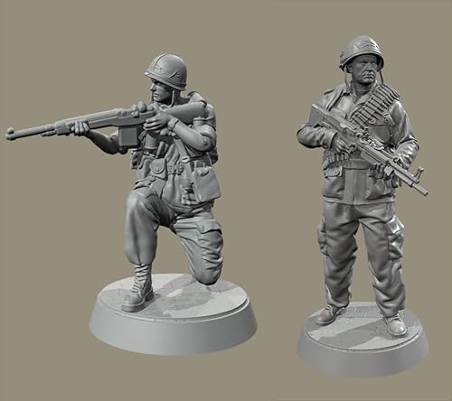 ZWJFDGQM 1/35 WWII US Soldier Resin Model Kit Unbemalt und unmontiert Soldier Resin Model Kit (2 Personen)//F9G7O2 von ZWJFDGQM