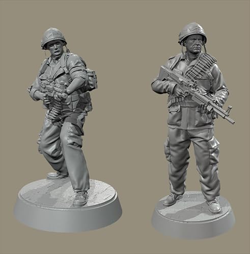 ZWJFDGQM 1/35 WWII US Soldier Resin Model Kit Unbemalt und unmontiert Soldier Resin Model Kit (2 Personen)//F9G7O3 von ZWJFDGQM