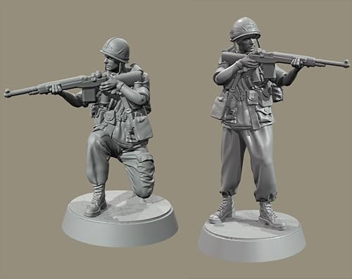 ZWJFDGQM 1/35 WWII US Soldier Resin Model Kit Unbemalt und unmontiert Soldier Resin Model Kit (2 Personen)//F9G7O4 von ZWJFDGQM
