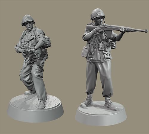 ZWJFDGQM 1/35 WWII US Soldier Resin Model Kit Unbemalt und unmontiert Soldier Resin Model Kit (2 Personen)//F9G7O5 von ZWJFDGQM