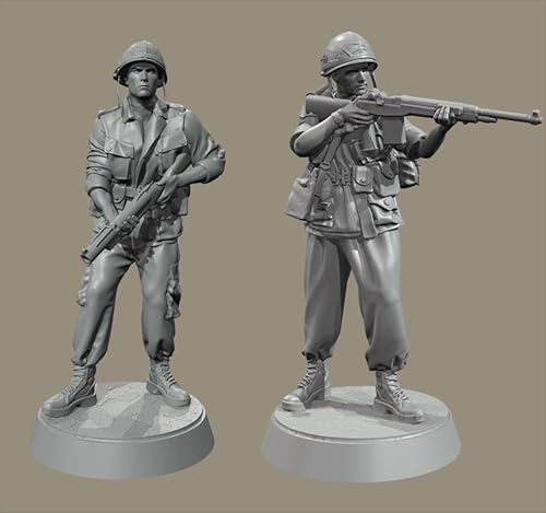 ZWJFDGQM 1/35 WWII US Soldier Resin Model Kit Unbemalt und unmontiert Soldier Resin Model Kit (2 Personen)//F9G7O6 von ZWJFDGQM