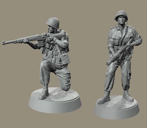 ZWJFDGQM 1/35 WWII US Soldier Resin Model Kit Unbemalt und unmontiert Soldier Resin Model Kit (2 Personen)//F9G7O9 von ZWJFDGQM