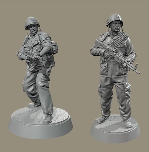 ZWJFDGQM 1/35 WWII US Soldier Resin Soldier Model Kit Unbemalt und unmontiert Figur Resin Model Kit (2 Personen) //H9e7X3 von ZWJFDGQM