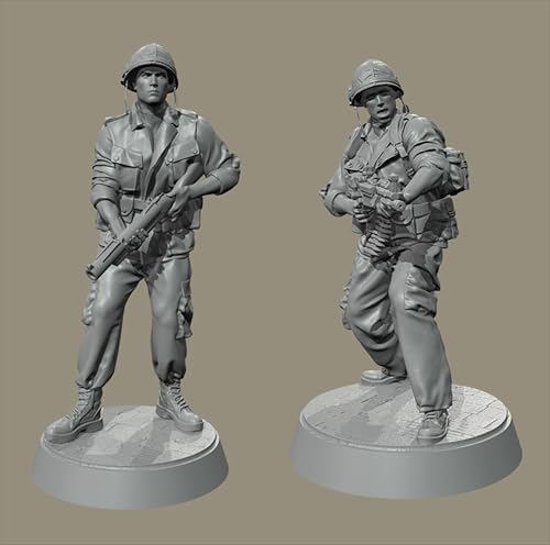 ZWJFDGQM 1/35 WWII US Soldier Resin Soldier Model Kit Unbemalt und unmontiert Figur Resin Model Kit (2 Personen) //H9e7X8 von ZWJFDGQM