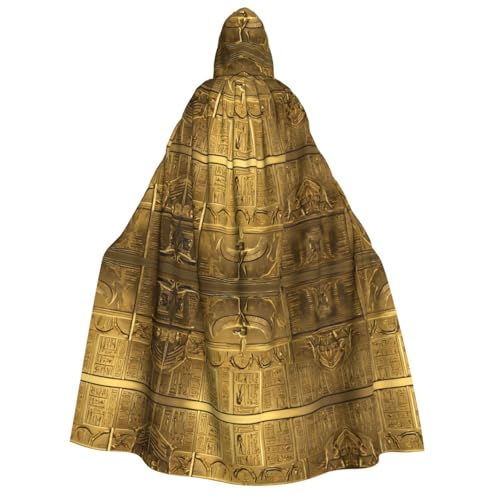 ZWLPNZZD (Ägypten Hieroglyphen) Druck Kapuzenumhang lang und bequem für Halloween, Rollenspiele, Party, Cosplay, Herren und Damen Kostüme von ZWLPNZZD