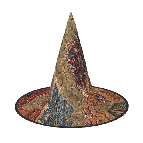 ZWLPNZZD (Afrikanisches Textil-Patchwork) bedruckter faltbarer Halloween-Hut Urlaub Kostüm Kappe Cosplay Party Hexenhüte 1 von ZWLPNZZD