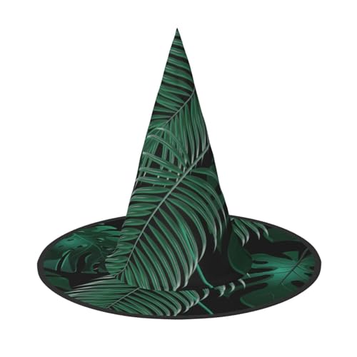 ZWLPNZZD (Bananenblatt-Grün), bedruckter faltbarer Halloween-Hut, Urlaub, Kostüm, Kappe, Cosplay, Party, Hexenhüte, 2 Stück von ZWLPNZZD