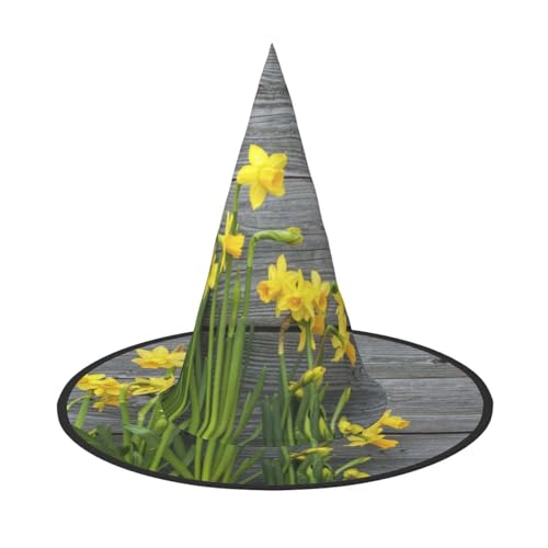 ZWLPNZZD (Bouquet of Narzissen) Bedruckter faltbarer Halloween-Hut Urlaub Kostüm Kappe Cosplay Party Hexenhüte 1 von ZWLPNZZD
