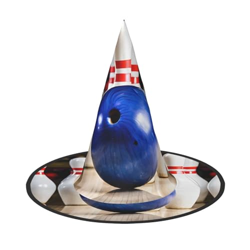ZWLPNZZD (Bowling) Bedruckter faltbarer Halloween-Hut Urlaub Kostüm Kappe Cosplay Party Hexenhüte 1 von ZWLPNZZD