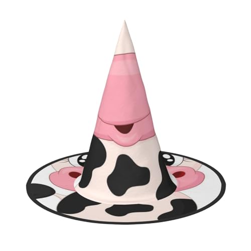 ZWLPNZZD (Cartoon-Milchkuh) bedruckter faltbarer Halloween-Hut Urlaub Kostüm Kappe Cosplay Party Hexenhüte 1 von ZWLPNZZD