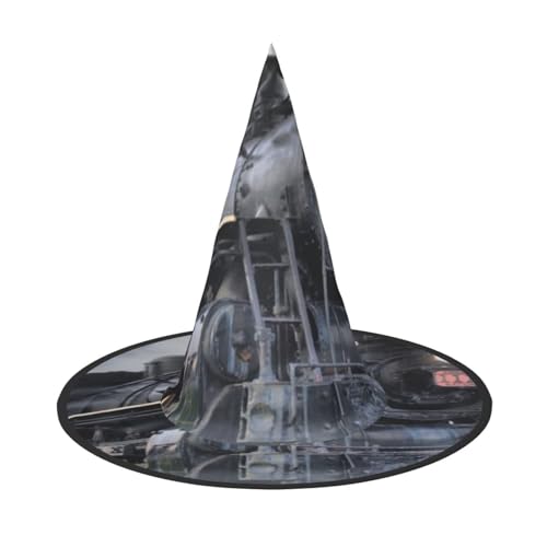 ZWLPNZZD (Dampfzug Wolken) Bedruckter faltbarer Halloween-Hut Urlaub Kostüm Kappe Cosplay Party Hexenhüte 1 von ZWLPNZZD