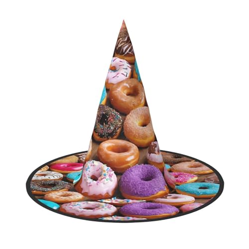 ZWLPNZZD (Donut) Bedruckter faltbarer Halloween-Hut Urlaub Kostüm Kappe Cosplay Party Hexenhüte 1 von ZWLPNZZD