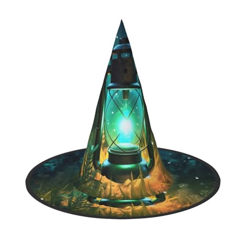 ZWLPNZZD (Fireflies and Lantern) Printed Foldable Halloween Hat Holiday Costume Cap Cosplay Party Witch Hats 1 von ZWLPNZZD
