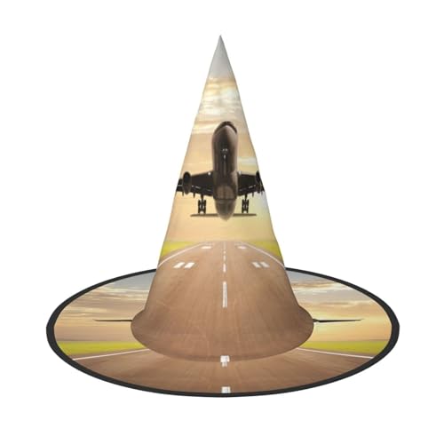 ZWLPNZZD (Flugzeug) bedruckter faltbarer Halloween-Hut Urlaub Kostüm Kappe Cosplay Party Hexenhüte 1 von ZWLPNZZD
