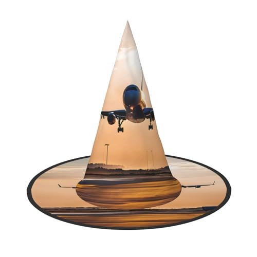 ZWLPNZZD (Flugzeug) bedruckter faltbarer Halloween-Hut Urlaub Kostüm Kappe Cosplay Party Hexenhüte 1 von ZWLPNZZD