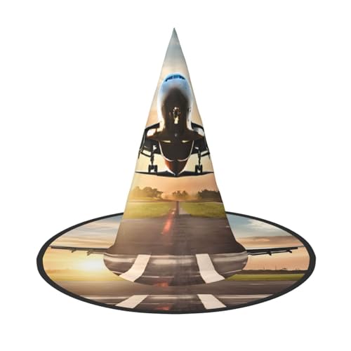 ZWLPNZZD (Flugzeug) bedruckter faltbarer Halloween-Hut Urlaub Kostüm Kappe Cosplay Party Hexenhüte 1 von ZWLPNZZD