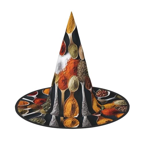 ZWLPNZZD (Gewürze) bedruckter faltbarer Halloween-Hut Urlaub Kostüm Kappe Cosplay Party Hexenhüte 1 von ZWLPNZZD