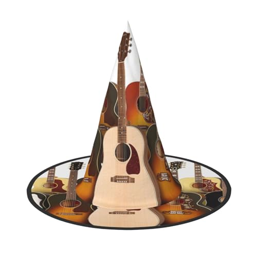 ZWLPNZZD (Gitarre) Bedruckter faltbarer Halloween-Hut Urlaub Kostüm Kappe Cosplay Party Hexenhüte 1 von ZWLPNZZD