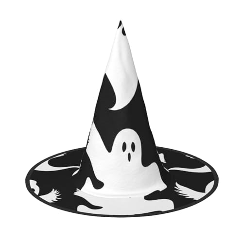 ZWLPNZZD (Halloween Goth) Bedruckter faltbarer Halloween-Hut Urlaub Kostüm Kappe Cosplay Party Hexenhüte 2 Stück von ZWLPNZZD