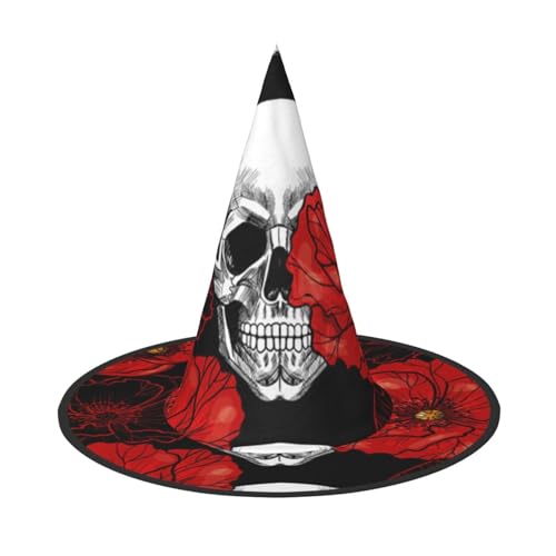 ZWLPNZZD (Halloween Totenkopf) Bedruckter faltbarer Halloween-Hut Urlaub Kostüm Kappe Cosplay Party Hexenhüte 1 von ZWLPNZZD