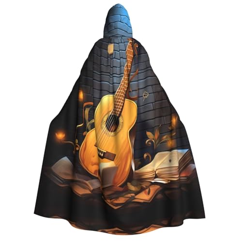ZWLPNZZD (Hinweis Gitarre) Kapuzenumhang lang und bequem für Halloween, Rollenspiele, Party, Cosplay, Herren und Damen Kostüme von ZWLPNZZD
