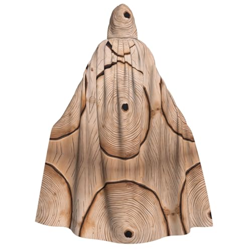 ZWLPNZZD (Holzmaserung) Druck Kapuzenumhang lang und bequem für Halloween, Rollenspiele, Party, Cosplay, Herren und Damen Kostüme von ZWLPNZZD